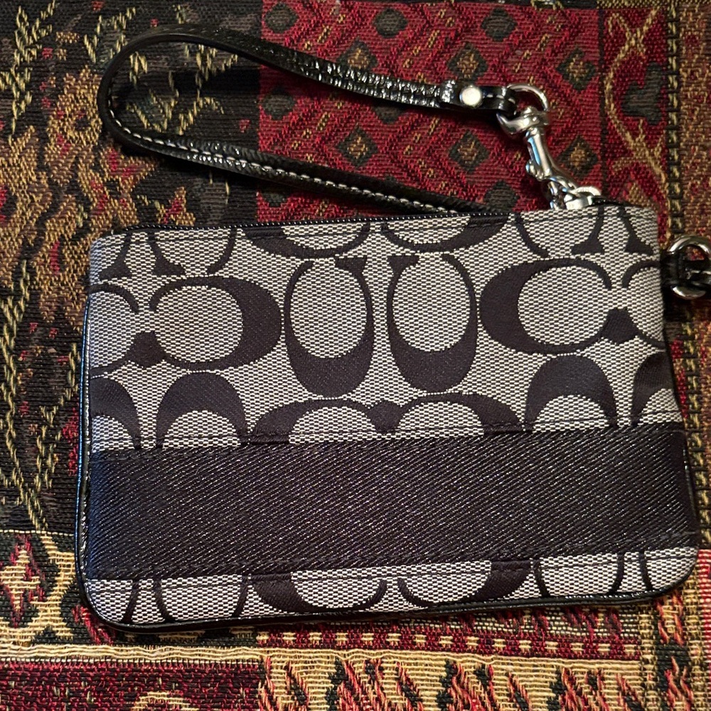 Coach Black and Gray Wristlet